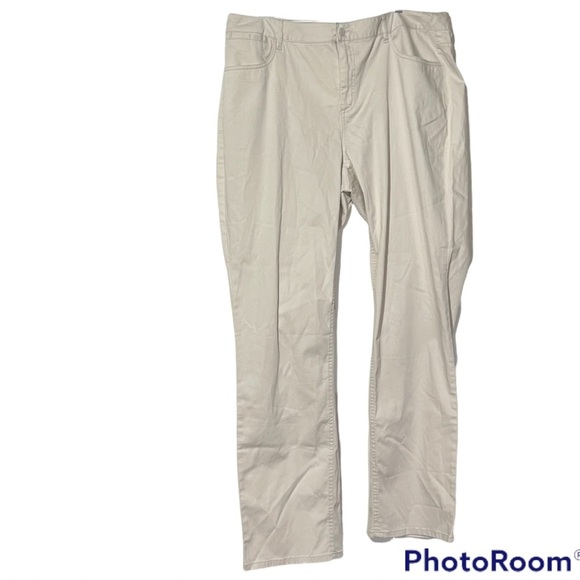 Talbots Heritage Straight Khaki Pants Off White Size 18W NWT Office Careerwear - Picture 1 of 7